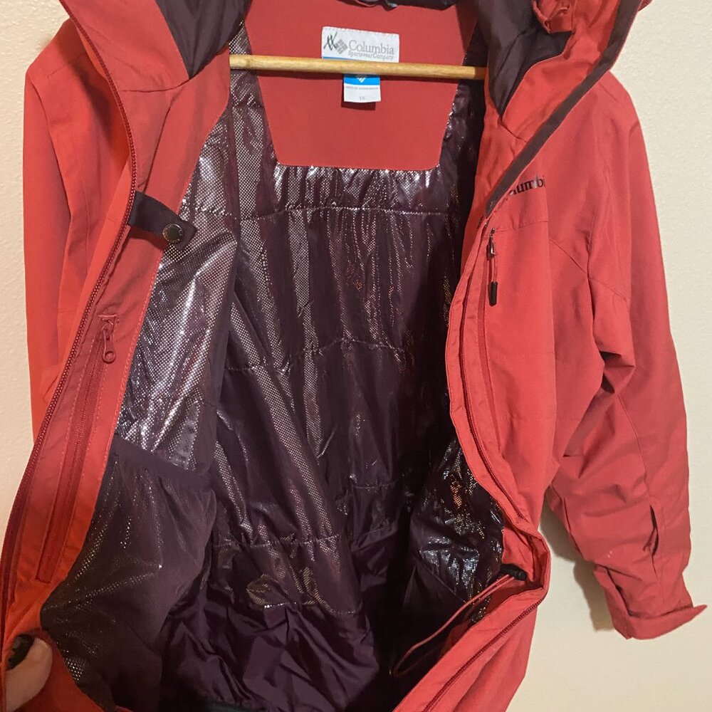 Columbia Women's Red Powdered Peak Insulated Jacket Size 1X - Picture 3 of 4